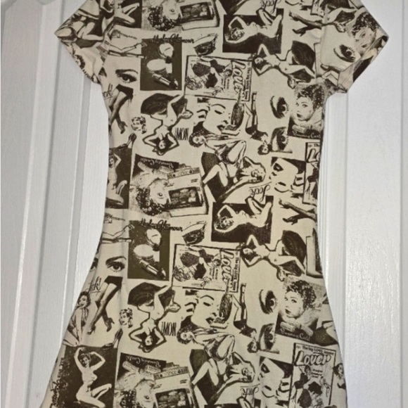 URBAN OUTFITTERS UO Hazel Printed Mini Dress Festival western Pin up Retro Y2K - Picture 7 of 8